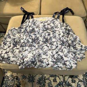 Loft Floral open shoulder Blouse